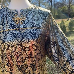 Vintage 60s gold lame hostess dress
